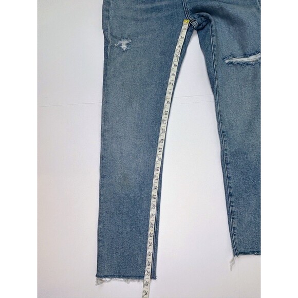 Madewell The Perfect Vintage Jeans Medium Blue Denim Raw Hem High Rise Cotton 25 - Picture 8 of 16